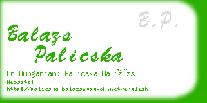 balazs palicska business card